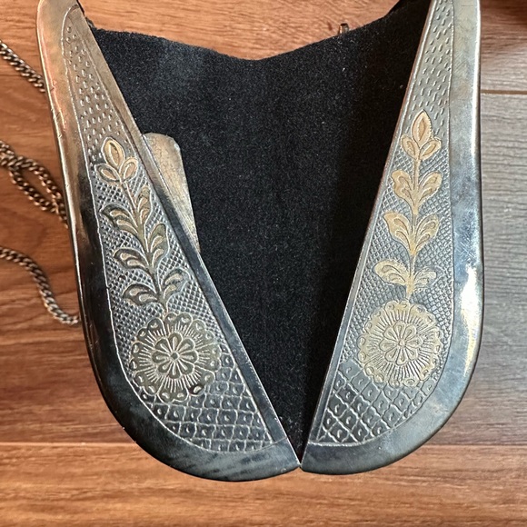 Vintage mix metal brass silver bronze crossbody bag clutch purse fish seahorse - Picture 7 of 14